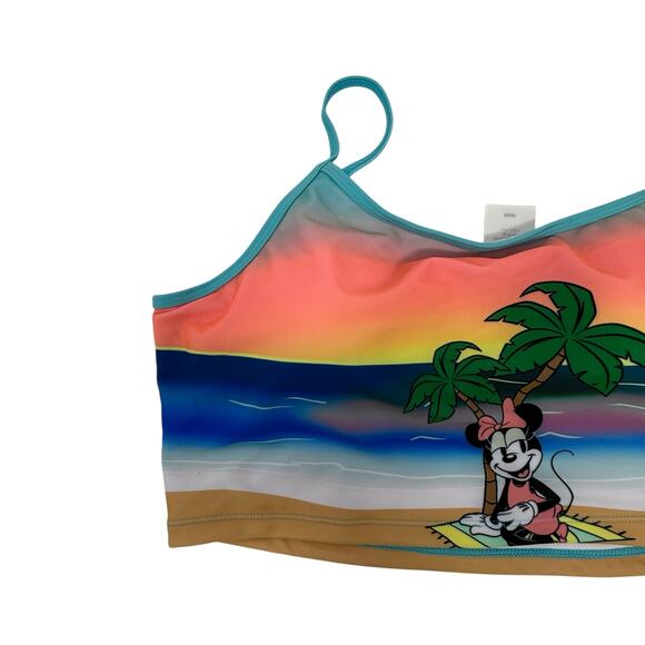 Disney Mickey Mouse Palm Tree Beach Sunset High Waist Bikini Set XL NWT Swimwear - Picture 14 of 15